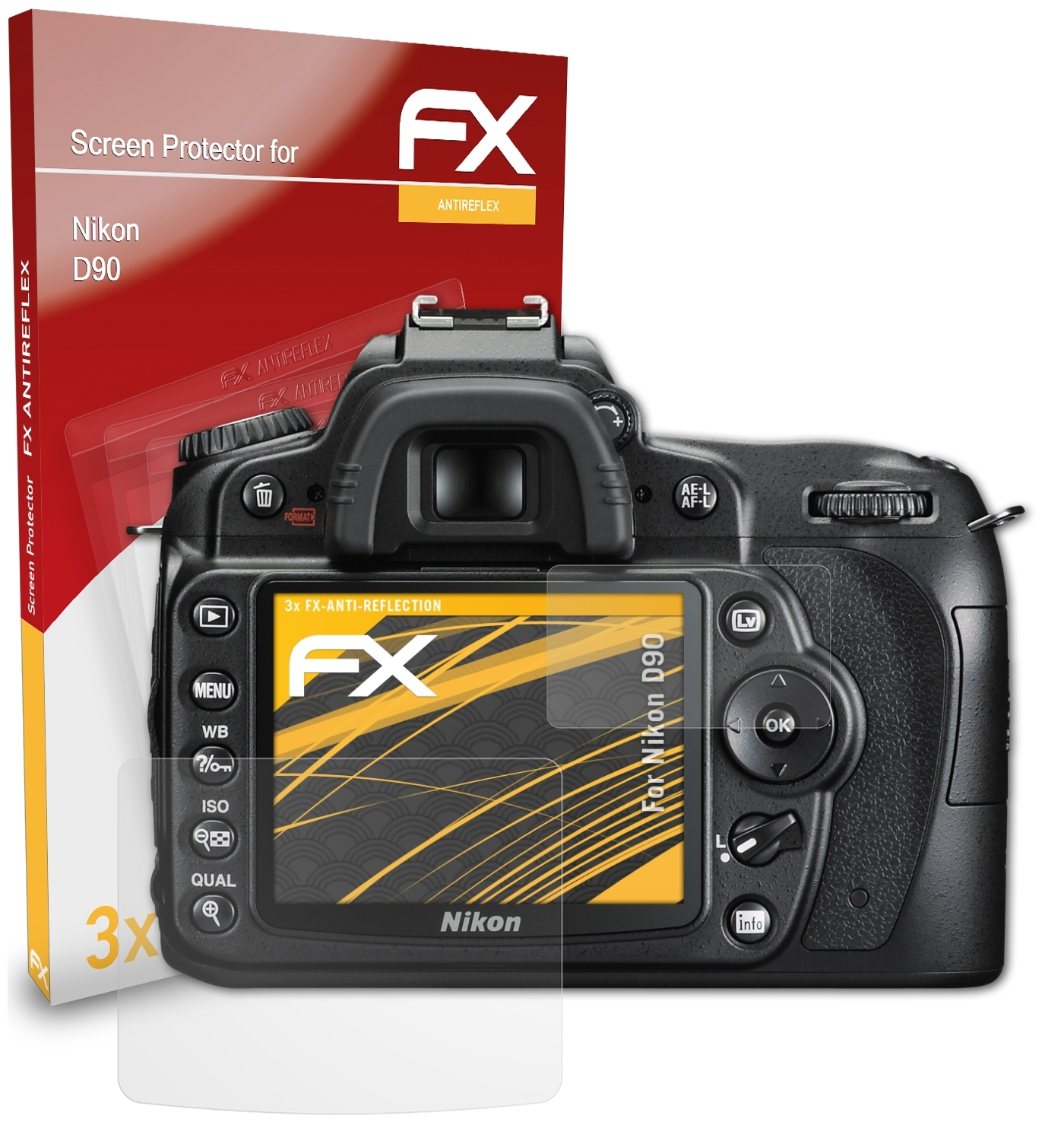 D90) Nikon FX-Antireflex Displayschutz(für ATFOLIX 3x