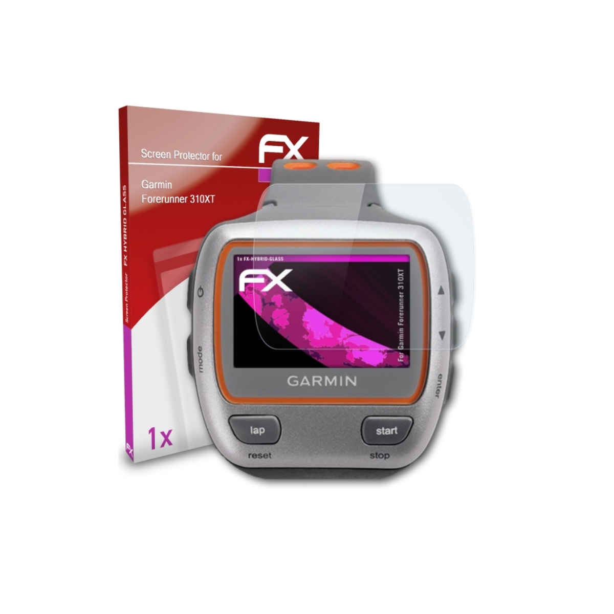 ATFOLIX FX-Hybrid-Glass Schutzglas(für Garmin Forerunner 310XT)