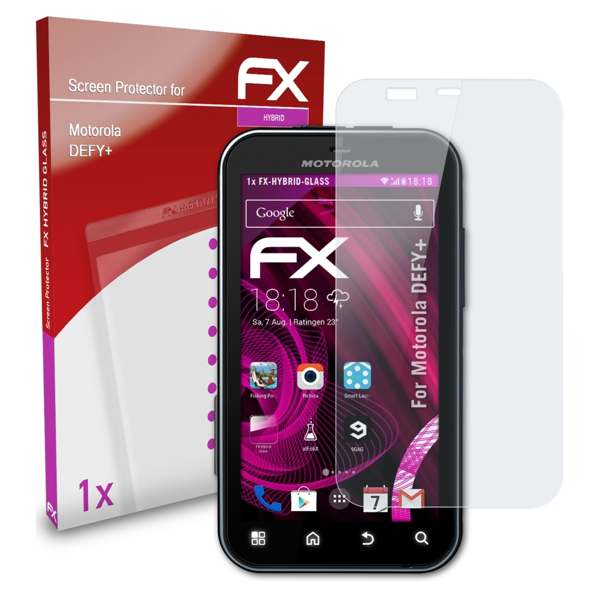 ATFOLIX FX-Hybrid-Glass Schutzglas(für Motorola DEFY+)