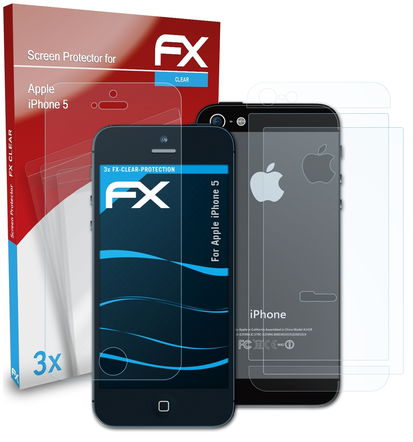 Apple iPhone 3x ATFOLIX 5) Displayschutz(für FX-Clear