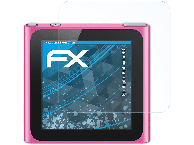 ATFOLIX 3x FX-Clear Displayschutz(für Apple iPod nano 6G)