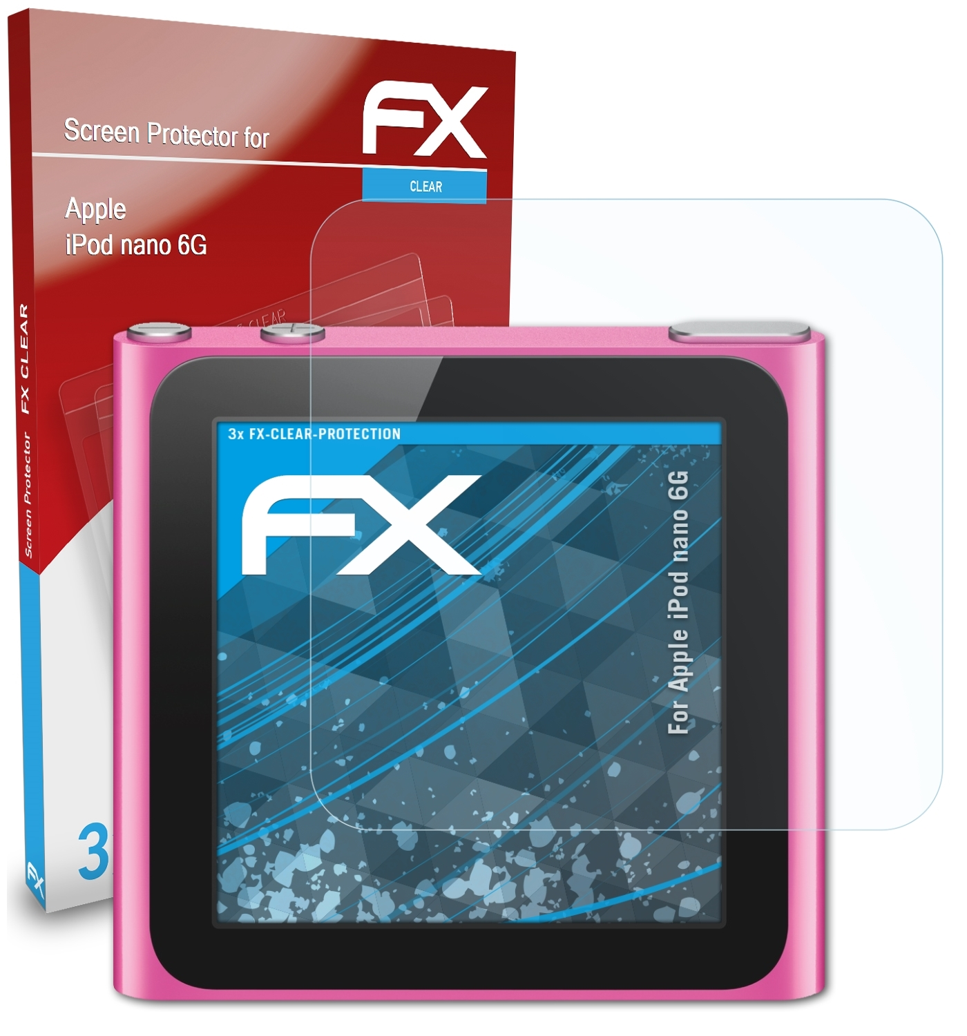 ATFOLIX 3x FX-Clear Apple 6G) Displayschutz(für iPod nano