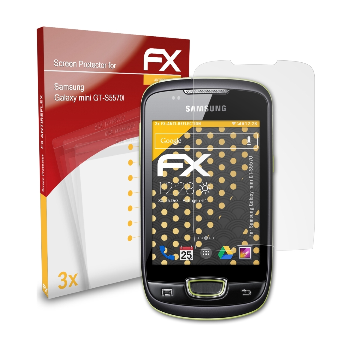 Galaxy Samsung FX-Antireflex ATFOLIX mini Displayschutz(für (GT-S5570i)) 3x