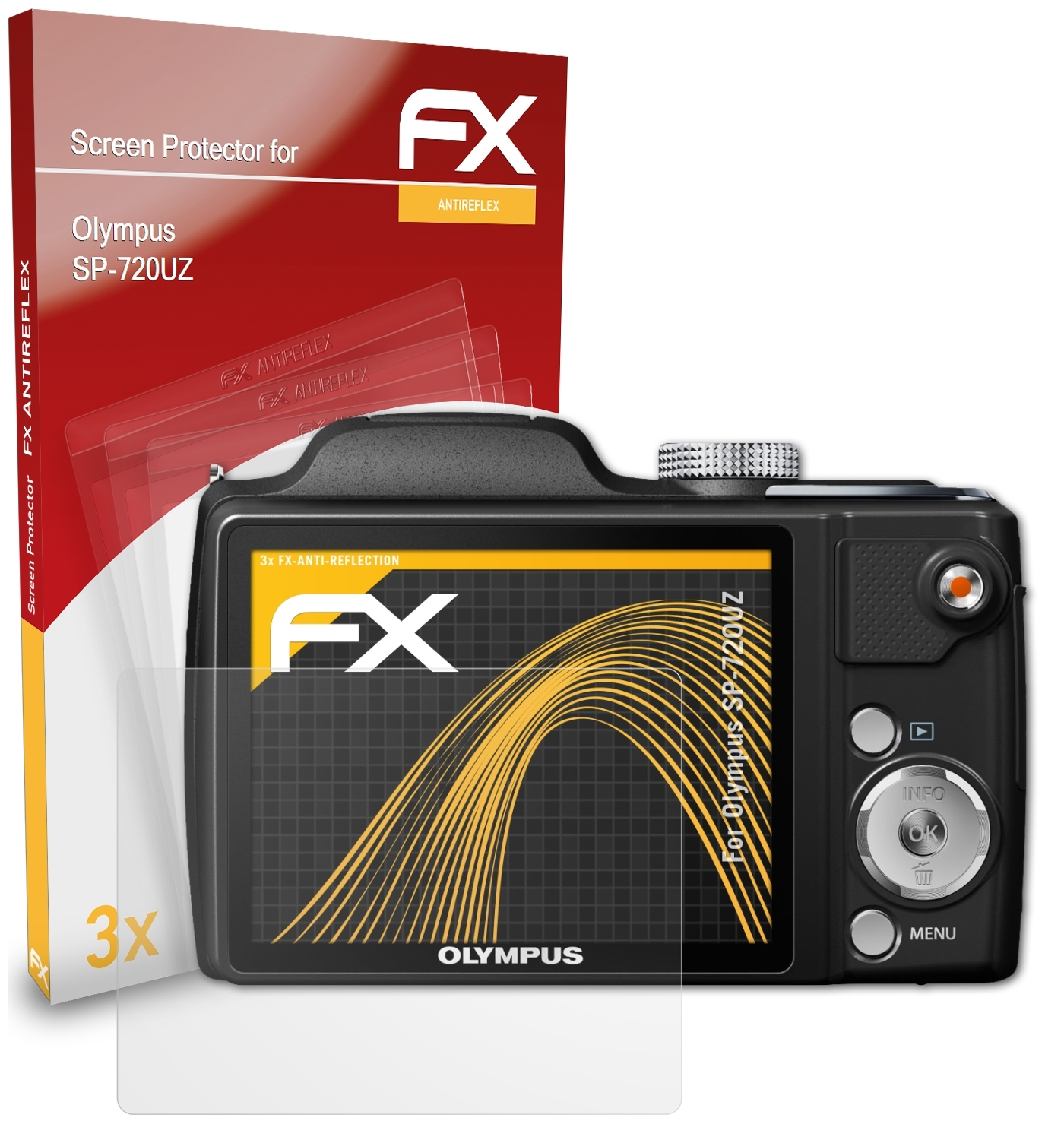 ATFOLIX 3x FX-Antireflex Displayschutz(für Olympus SP-720UZ)