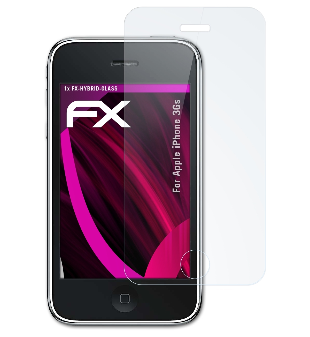 ATFOLIX iPhone Apple Schutzglas(für 3Gs) FX-Hybrid-Glass