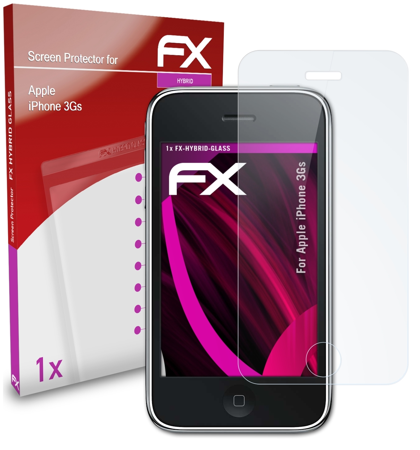 ATFOLIX FX-Hybrid-Glass Schutzglas(für iPhone Apple 3Gs)