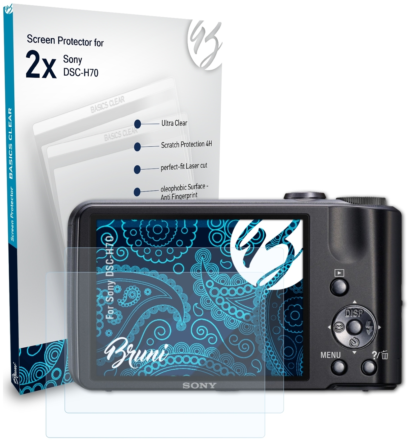 Basics-Clear BRUNI Schutzfolie(für DSC-H70) Sony 2x