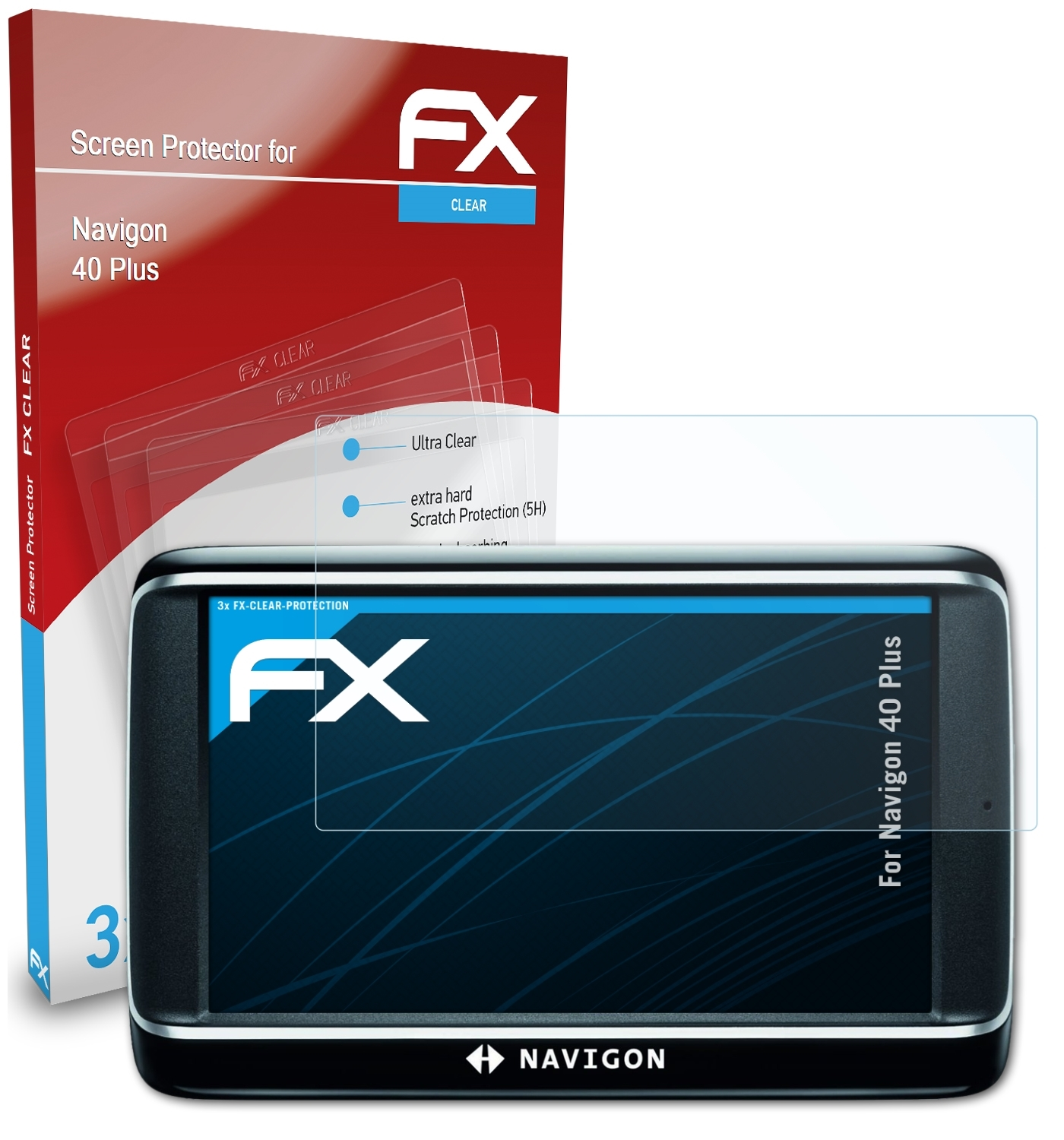 40 Plus) Navigon Displayschutz(für FX-Clear 3x ATFOLIX