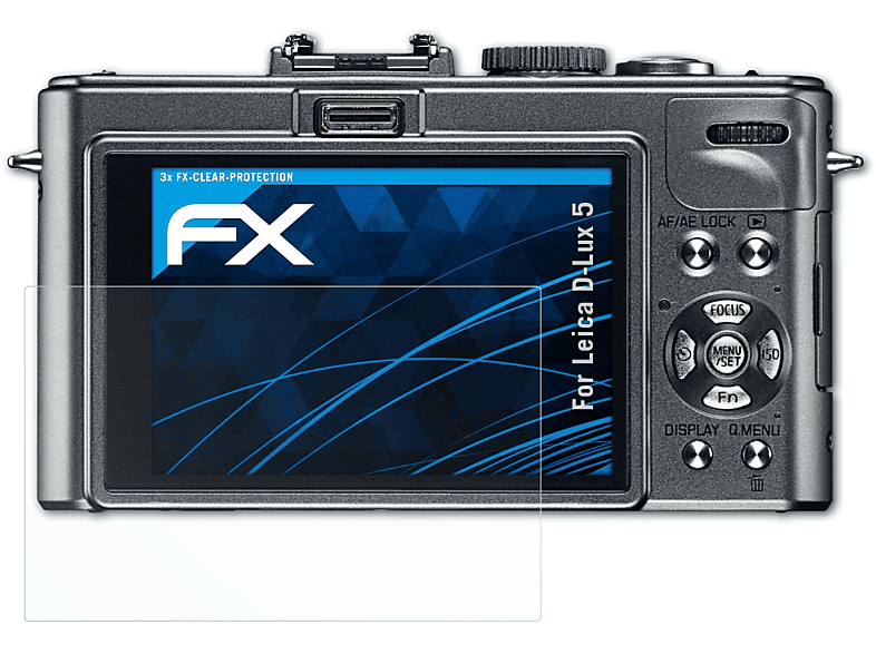 5) Displayschutz(für 3x D-Lux FX-Clear ATFOLIX Leica