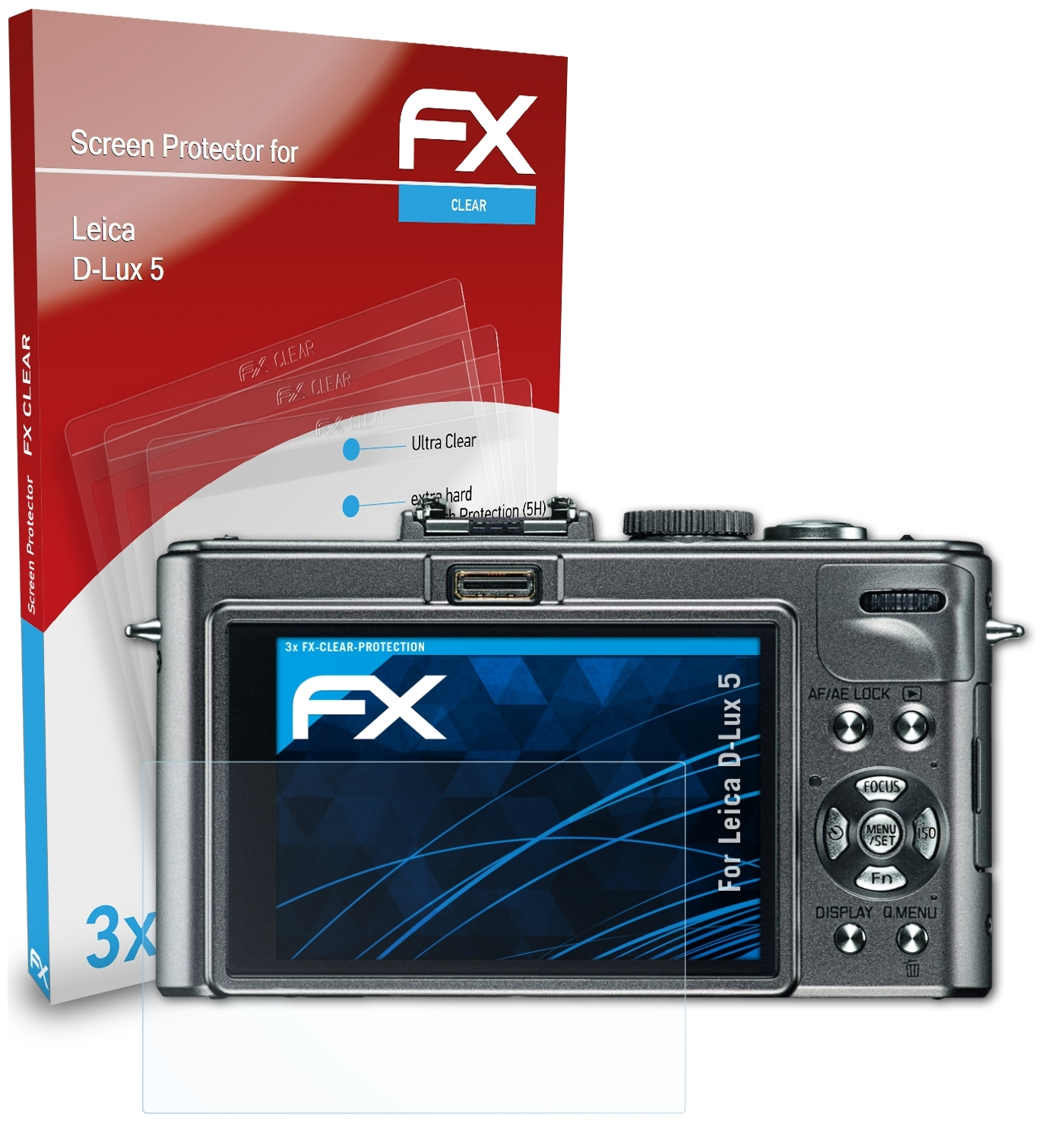 ATFOLIX 3x FX-Clear Displayschutz(für 5) D-Lux Leica