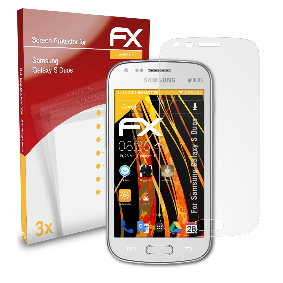 Galaxy Duos) Displayschutz(für S FX-Antireflex Samsung 3x ATFOLIX