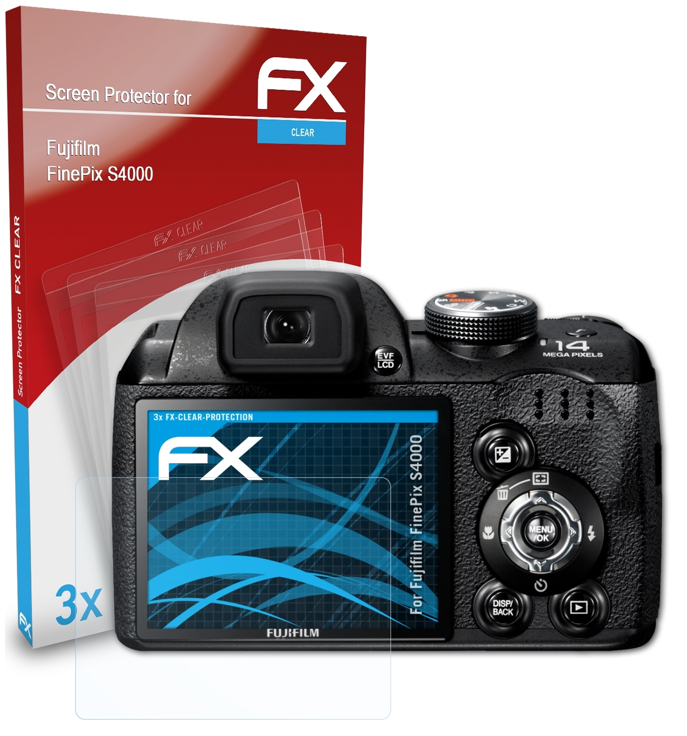 S4000) FX-Clear Fujifilm ATFOLIX Displayschutz(für FinePix 3x
