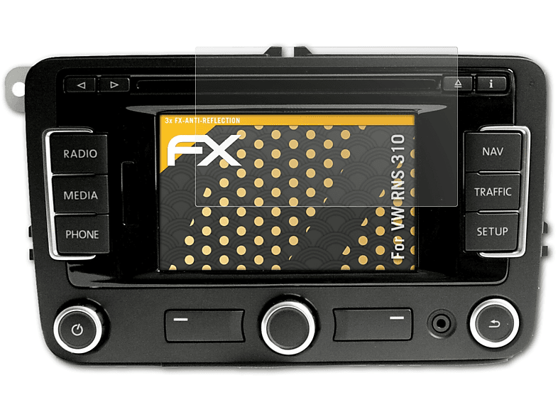 ATFOLIX 3x FX-Antireflex Displayschutz(für 310) VW RNS