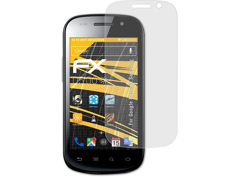 ATFOLIX S Displayschutz(für 3x Google Nexus FX-Antireflex (Samsung))