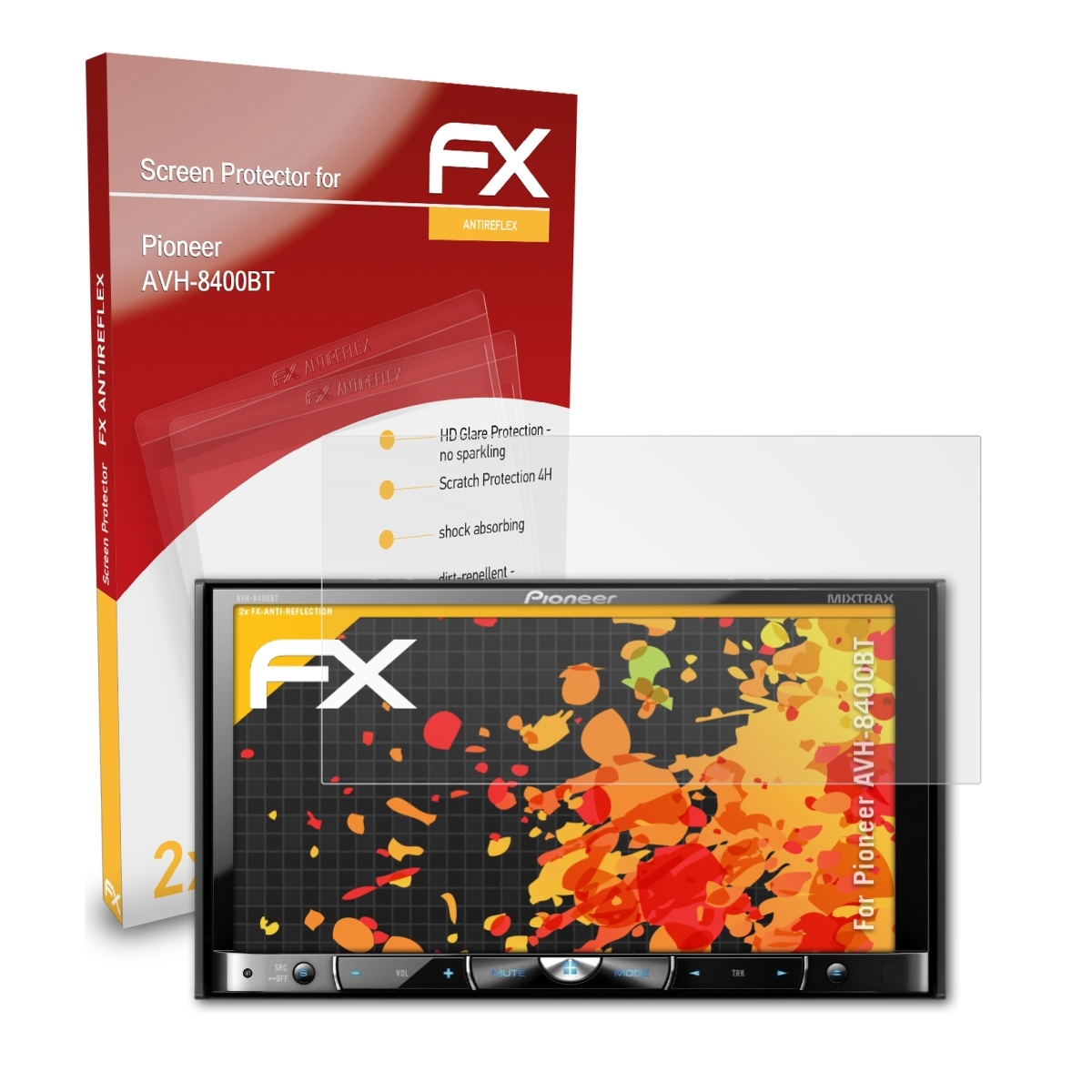 ATFOLIX 2x FX-Antireflex Displayschutz(für Pioneer AVH-8400BT)
