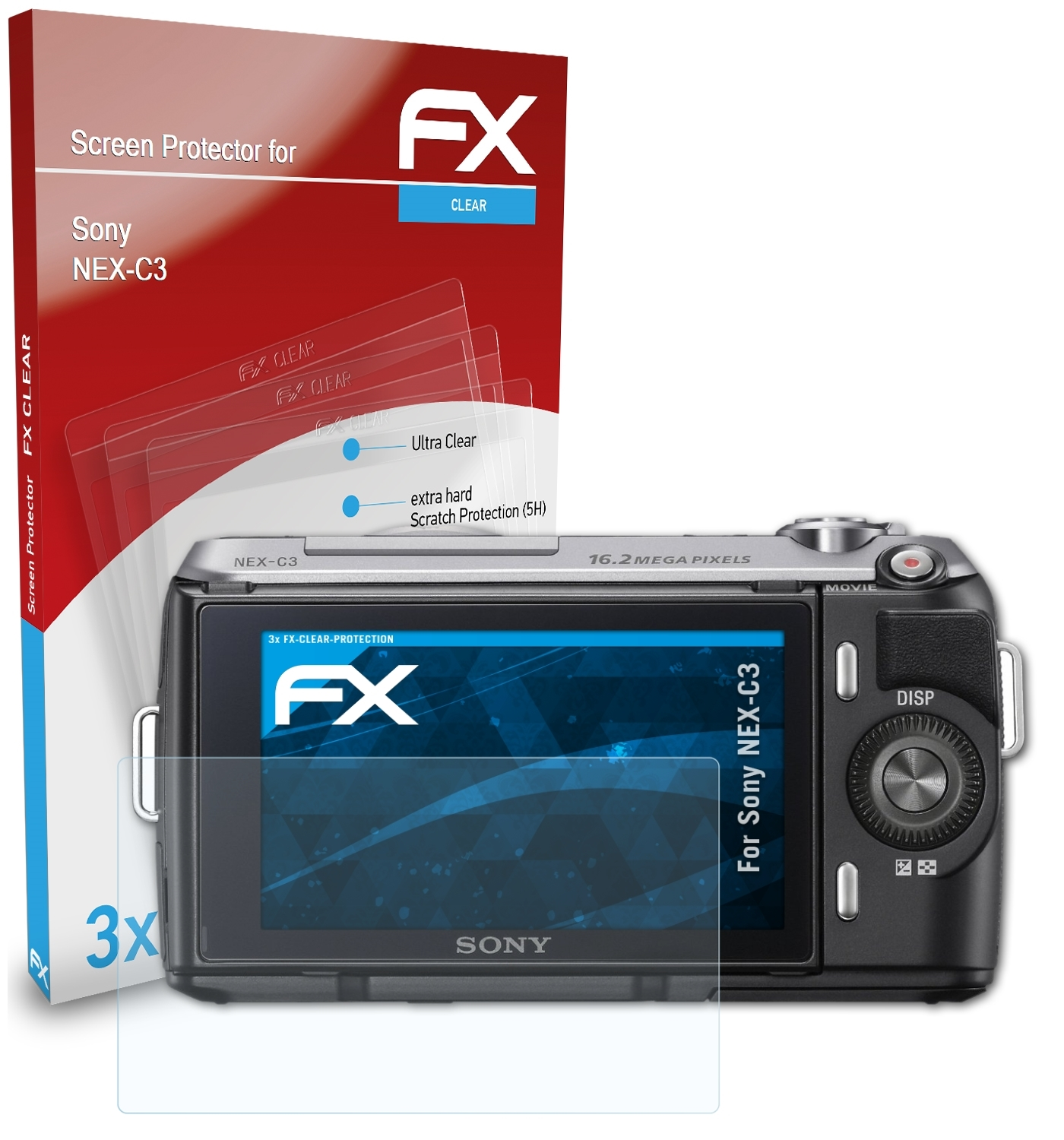 ATFOLIX 3x FX-Clear NEX-C3) Displayschutz(für Sony