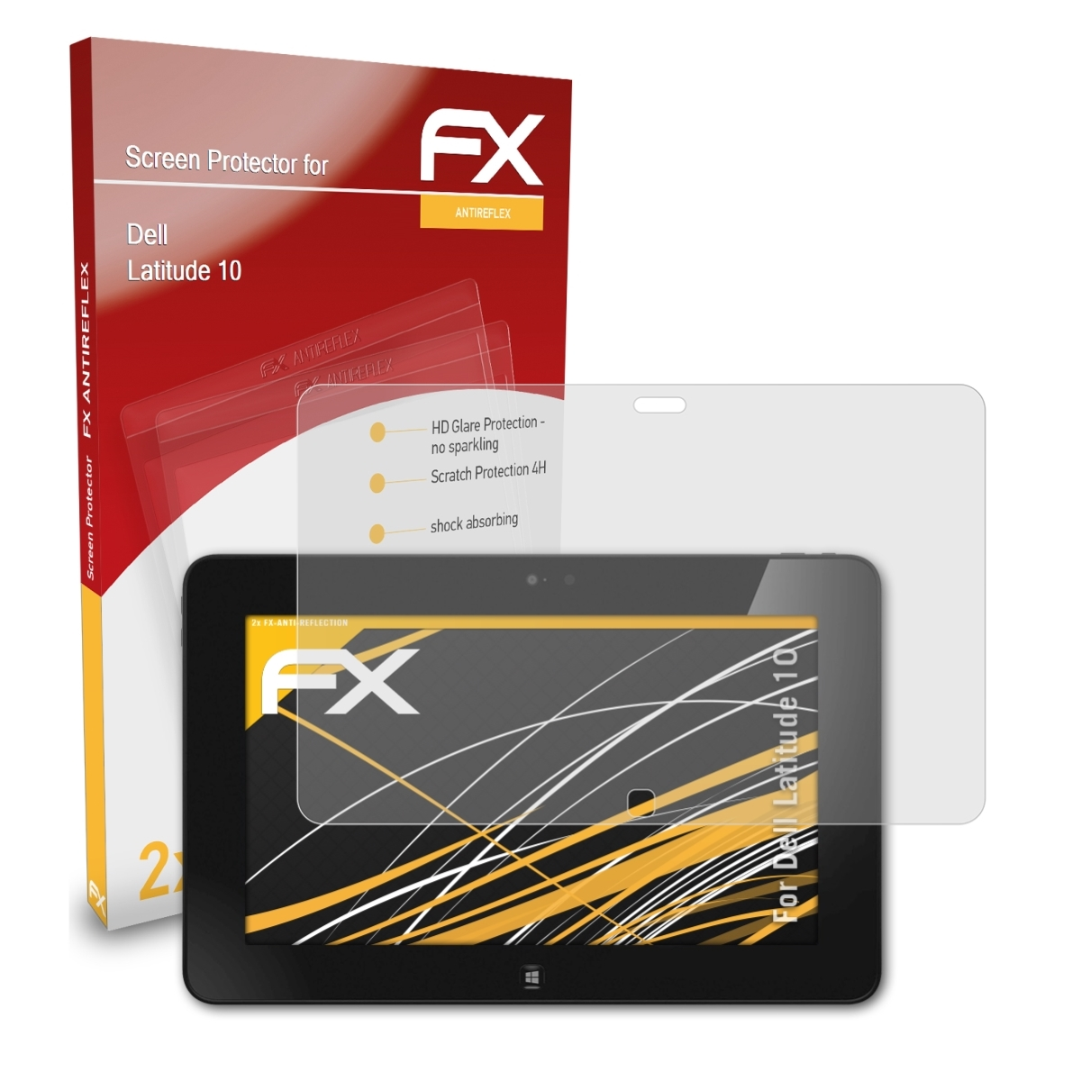 ATFOLIX 2x FX-Antireflex Displayschutz(für Dell Latitude 10)