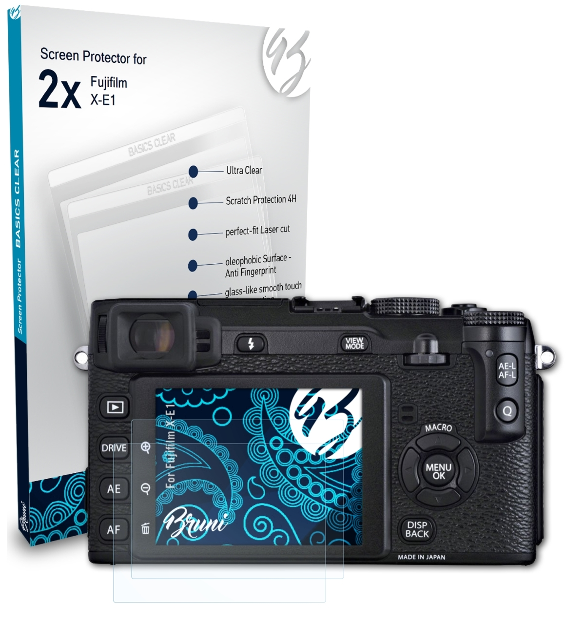 BRUNI 2x Basics-Clear X-E1) Fujifilm Schutzfolie(für