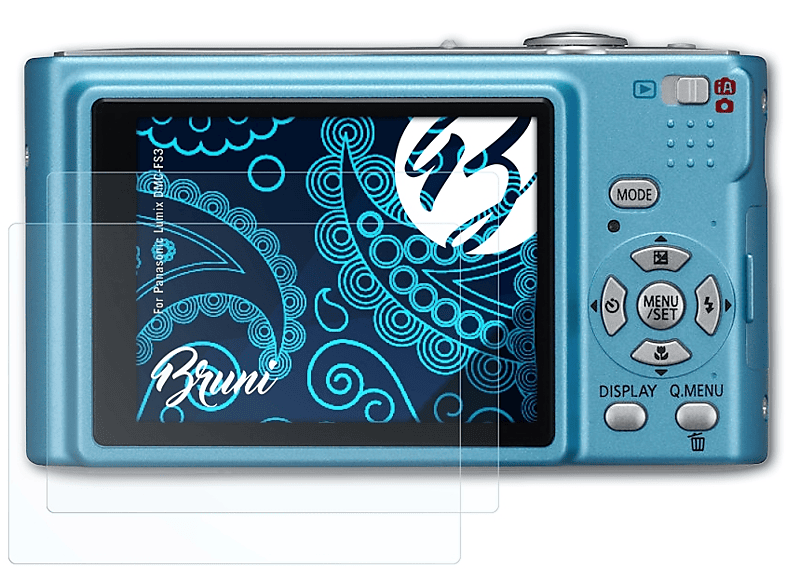 BRUNI 2x Basics-Clear Schutzfolie(für Panasonic Lumix DMC-FS3)