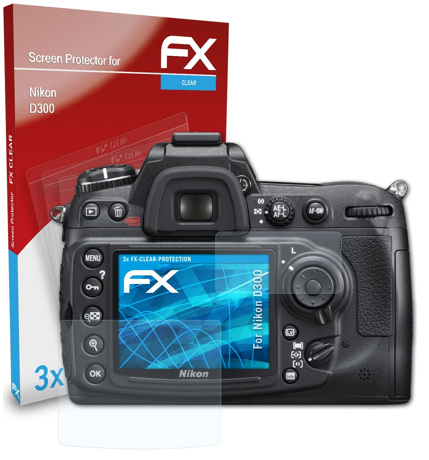 ATFOLIX Displayschutz(für 3x Nikon FX-Clear D300)