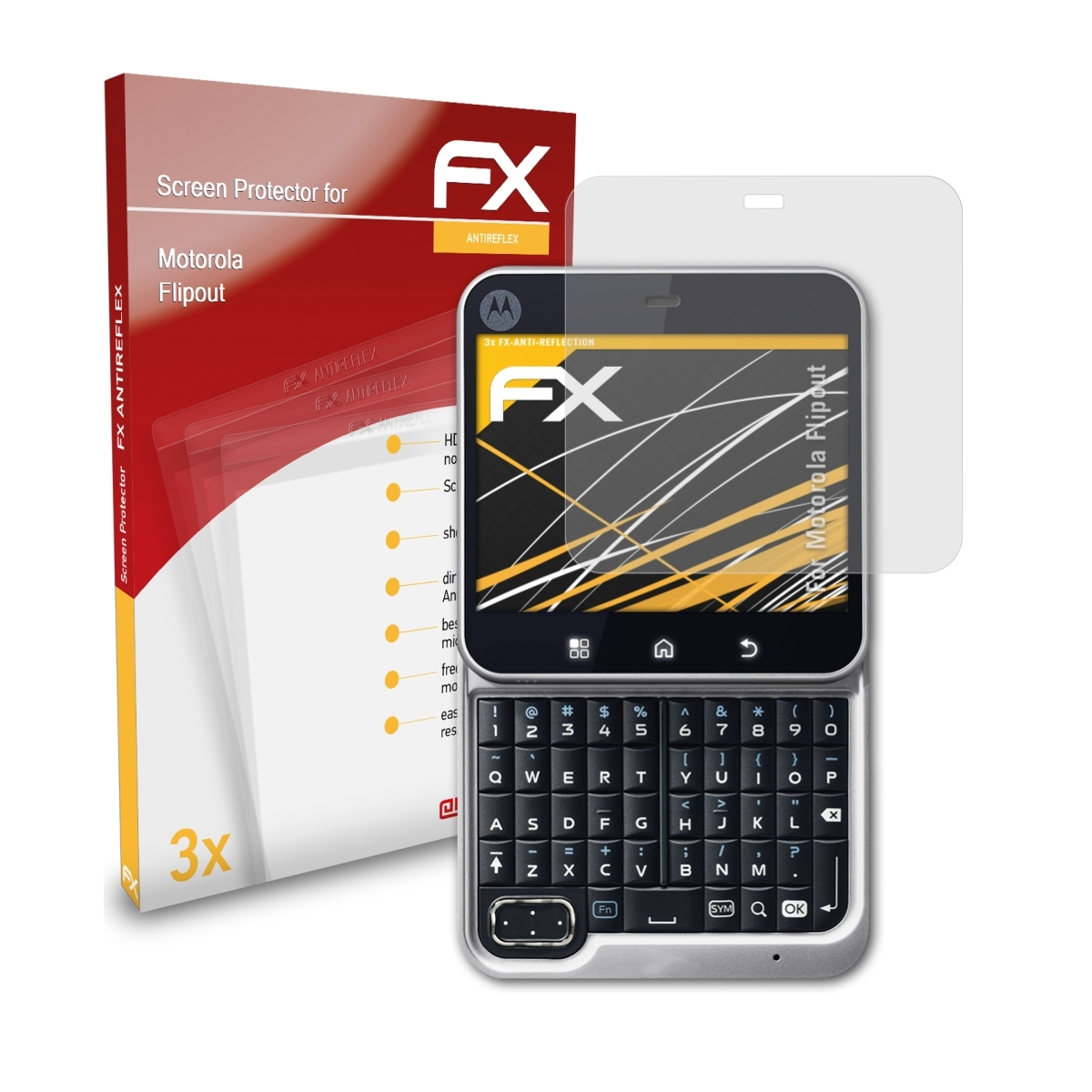 ATFOLIX Motorola 3x FX-Antireflex Flipout) Displayschutz(für