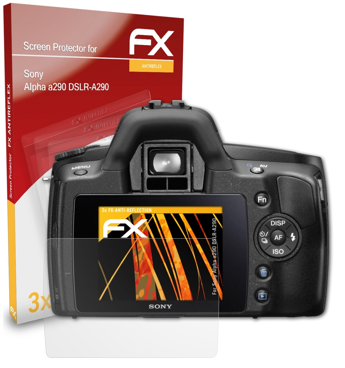 ATFOLIX 3x Alpha Displayschutz(für Sony (DSLR-A290)) a290 FX-Antireflex