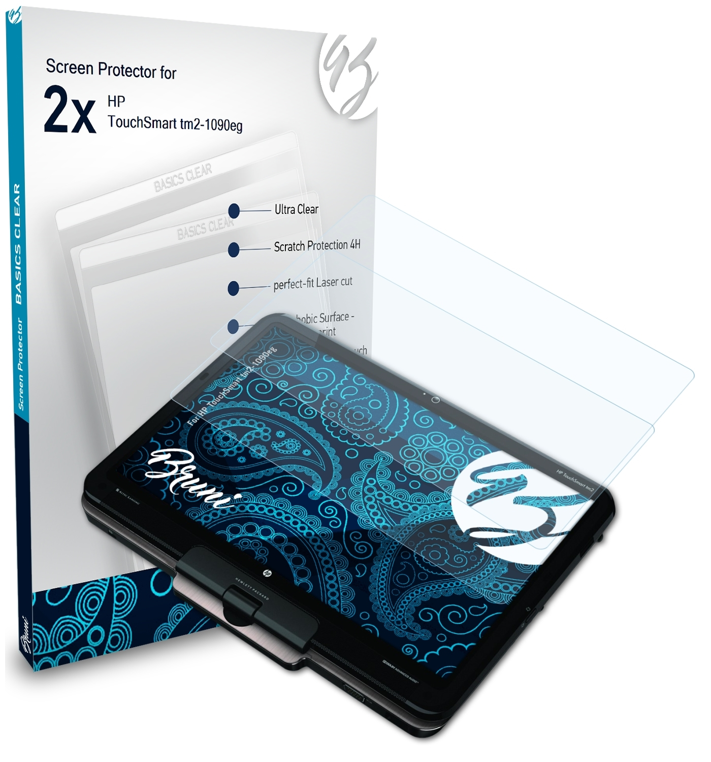 Schutzfolie(für HP TouchSmart tm2-1090eg) BRUNI 2x Basics-Clear