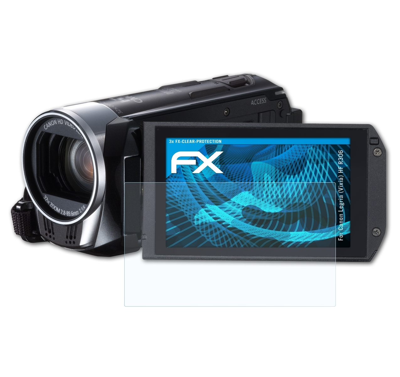 ATFOLIX 3x FX-Clear (Vixia) Legria R306) Displayschutz(für Canon HF