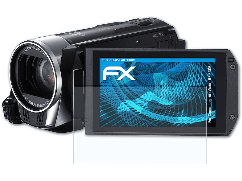 ATFOLIX 3x FX-Clear Displayschutz(für Canon Legria (Vixia) HF R306)