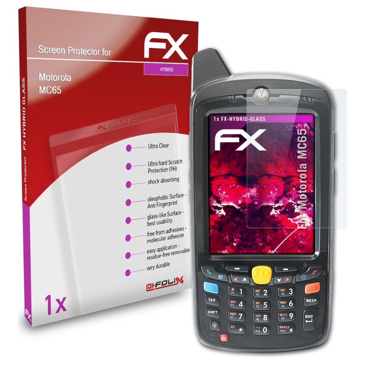 ATFOLIX FX-Hybrid-Glass Schutzglas(für Motorola MC65)