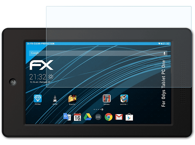 ATFOLIX 2x FX-Clear Displayschutz(für Odys Tablet PC One)