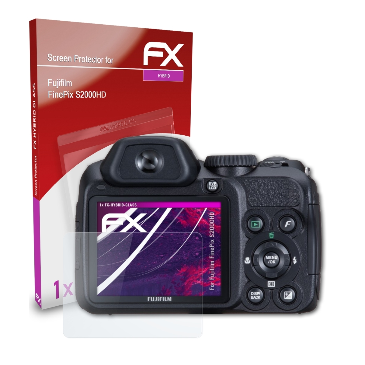 Fujifilm FX-Hybrid-Glass FinePix S2000HD) Schutzglas(für ATFOLIX