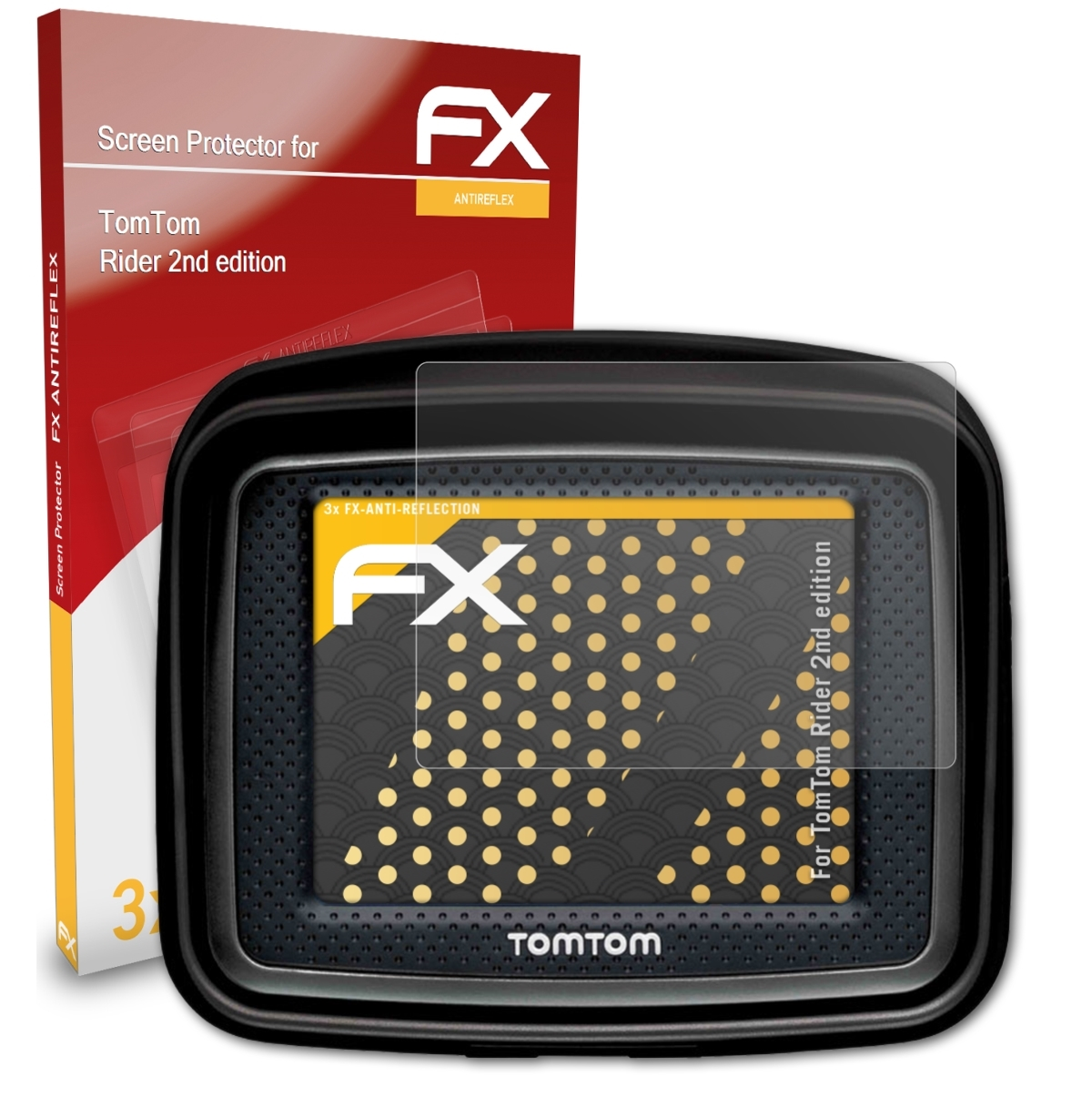 ATFOLIX 3x FX-Antireflex Displayschutz(für 2nd TomTom Rider edition)