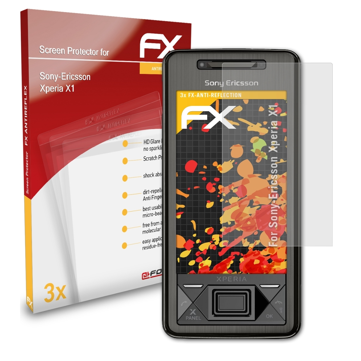 ATFOLIX 3x FX-Antireflex Displayschutz(für Sony-Ericsson X1) Xperia