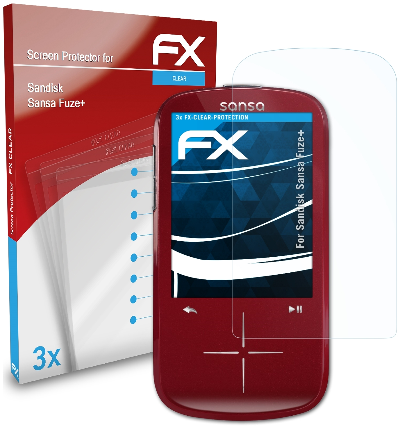 ATFOLIX FX-Clear Displayschutz(für Sandisk Fuze+) 3x Sansa