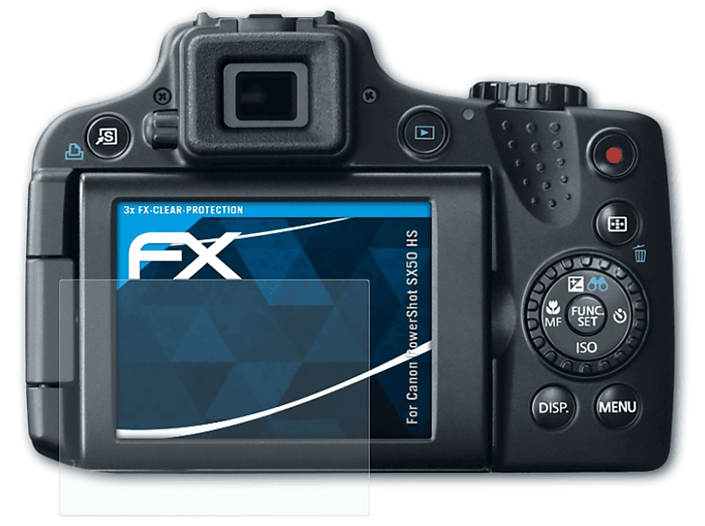 ATFOLIX 3x FX-Clear Displayschutz(für SX50 Canon HS) PowerShot