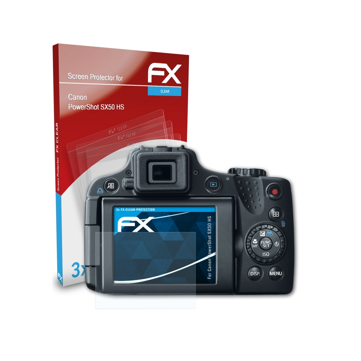 PowerShot ATFOLIX 3x SX50 Displayschutz(für Canon HS) FX-Clear