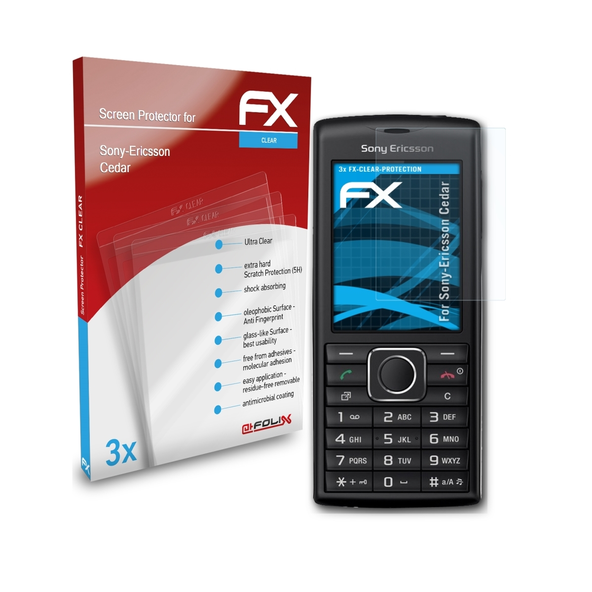 Displayschutz(für FX-Clear Cedar) ATFOLIX 3x Sony-Ericsson