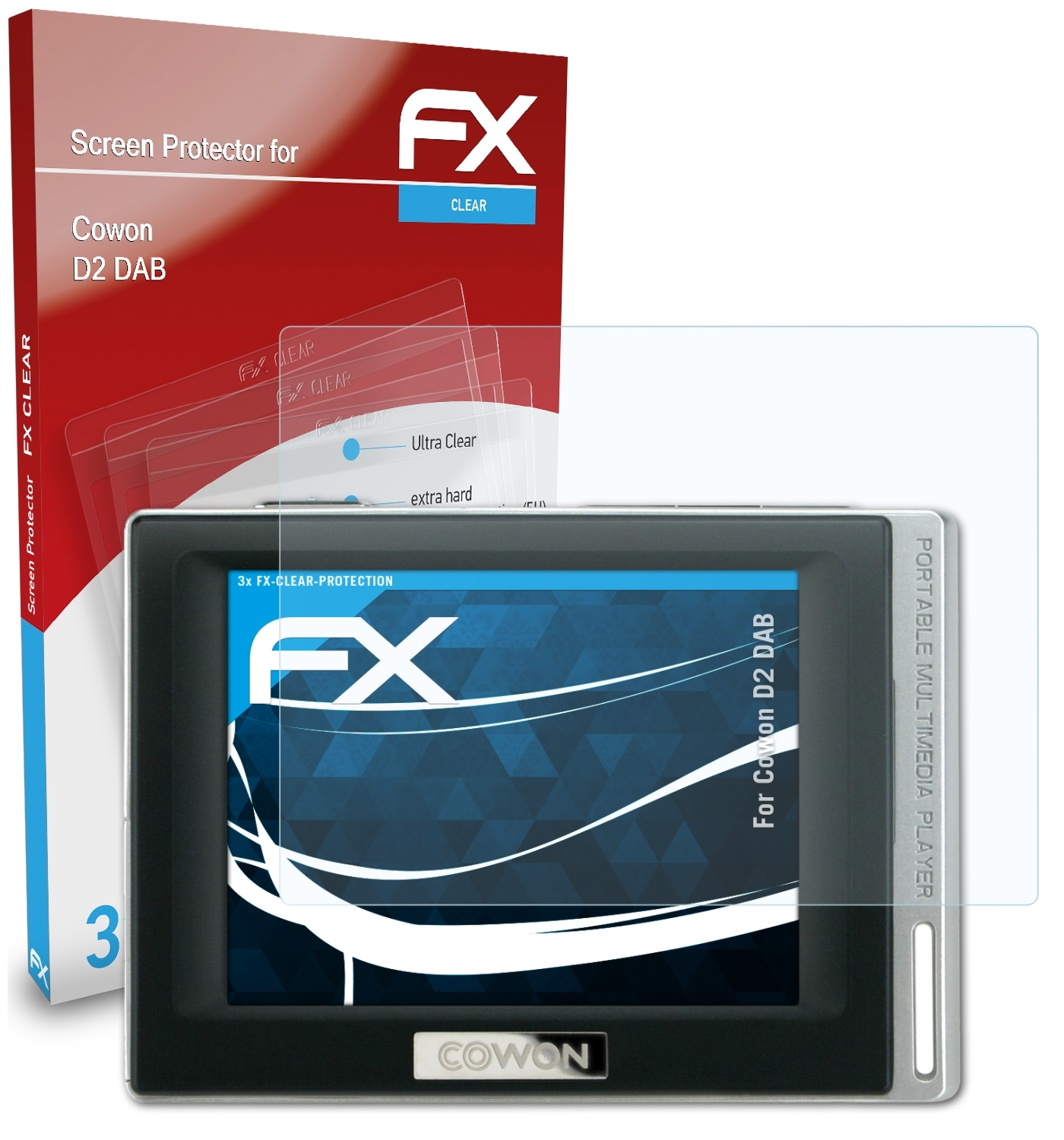 ATFOLIX 3x FX-Clear Cowon DAB) D2 Displayschutz(für