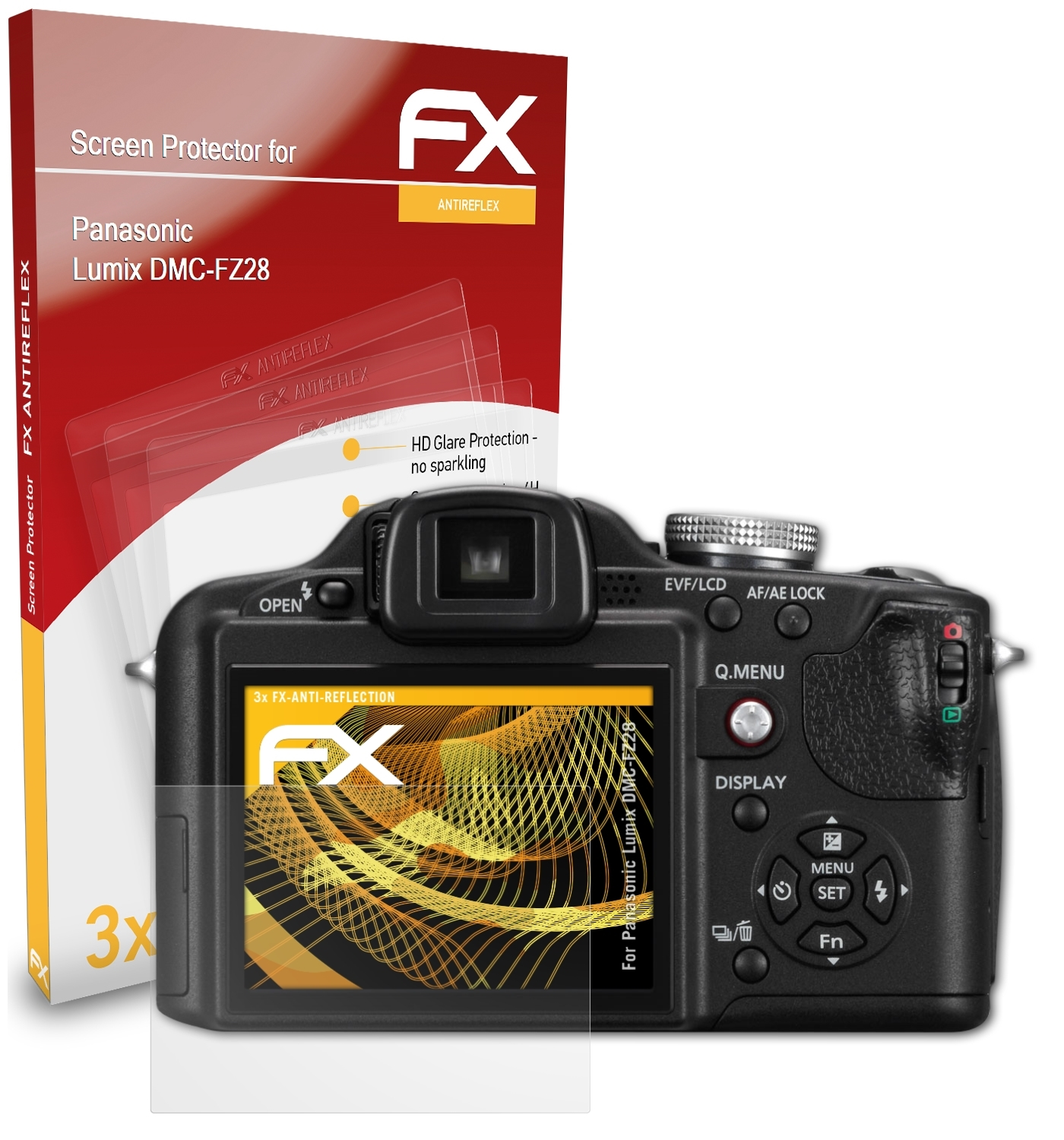 ATFOLIX 3x Displayschutz(für Panasonic DMC-FZ28) Lumix FX-Antireflex