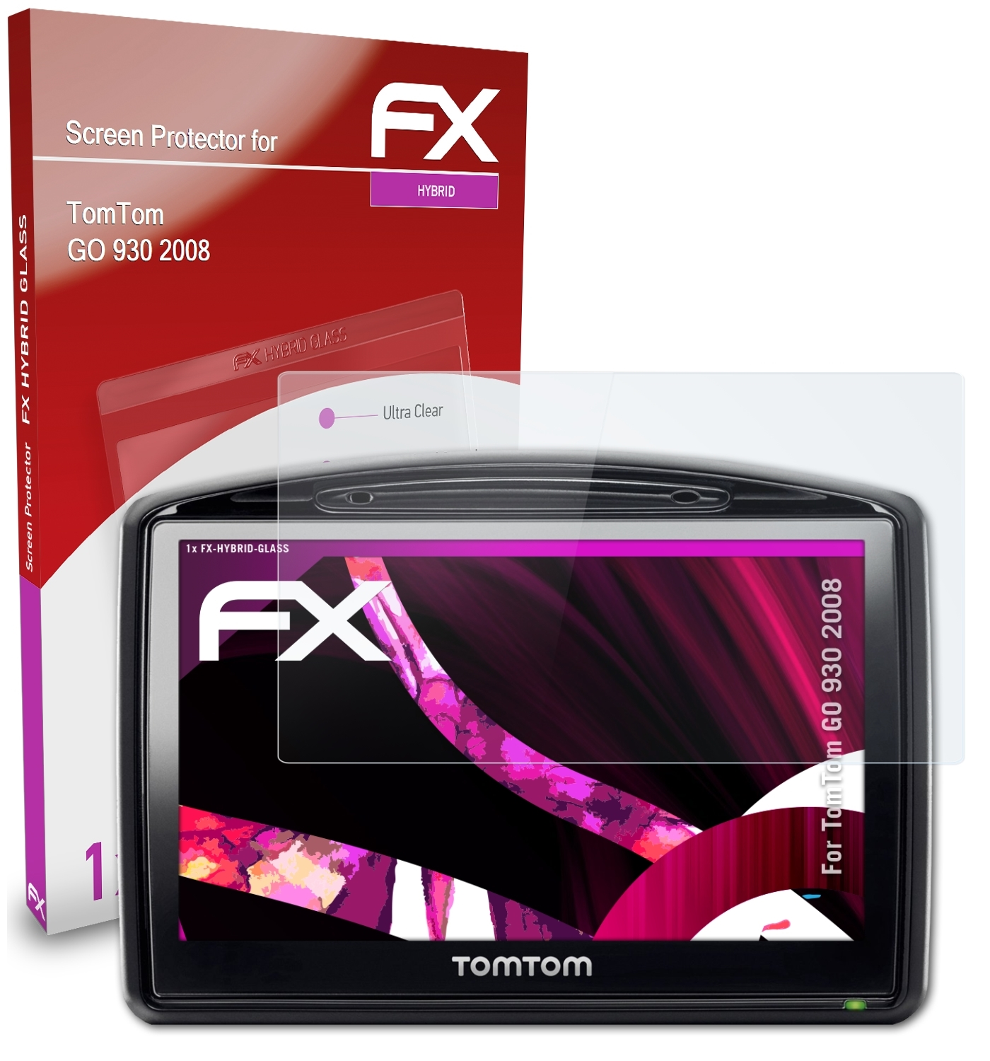 ATFOLIX FX-Hybrid-Glass Schutzglas(für TomTom GO (2008)) 930