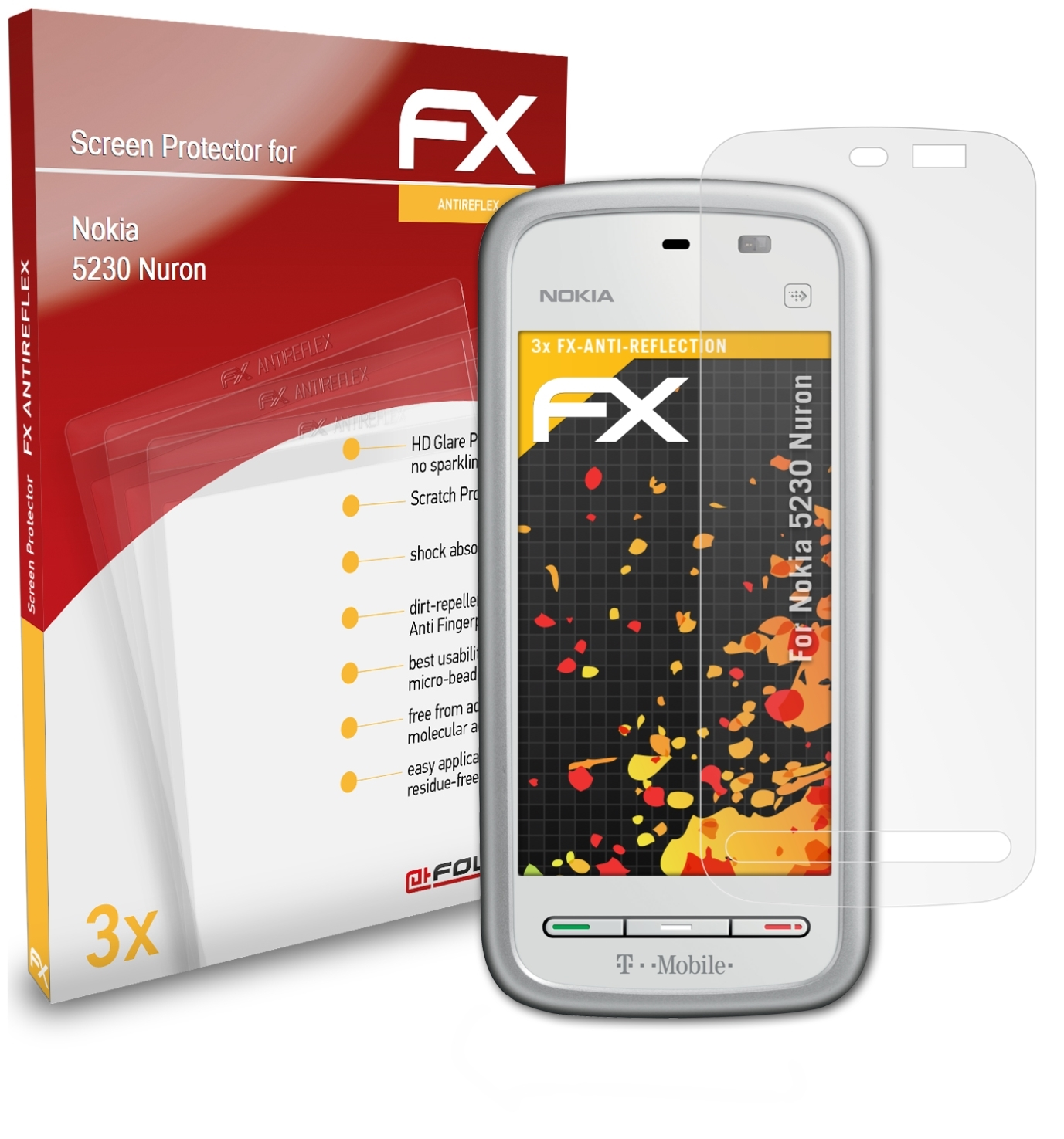 Nokia ATFOLIX Displayschutz(für Nuron) FX-Antireflex 3x 5230