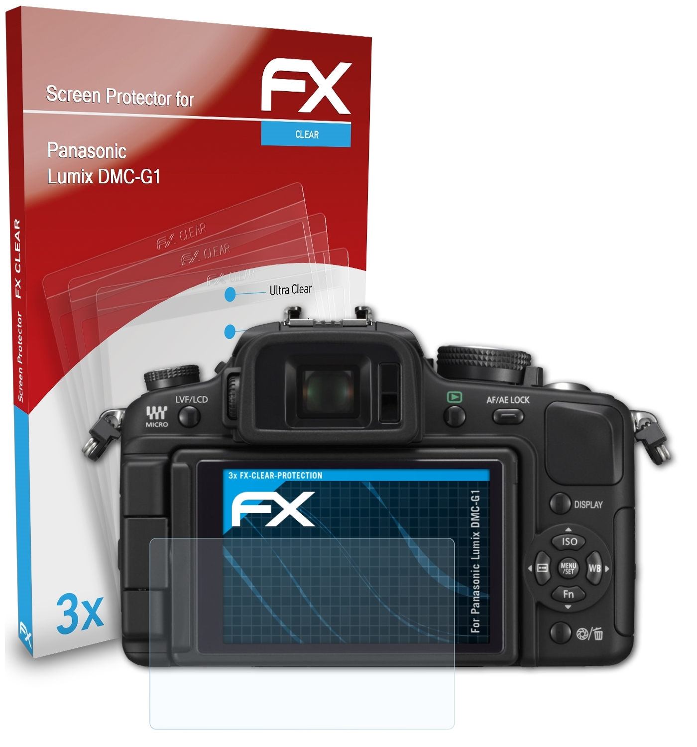 3x Lumix ATFOLIX DMC-G1) Panasonic FX-Clear Displayschutz(für