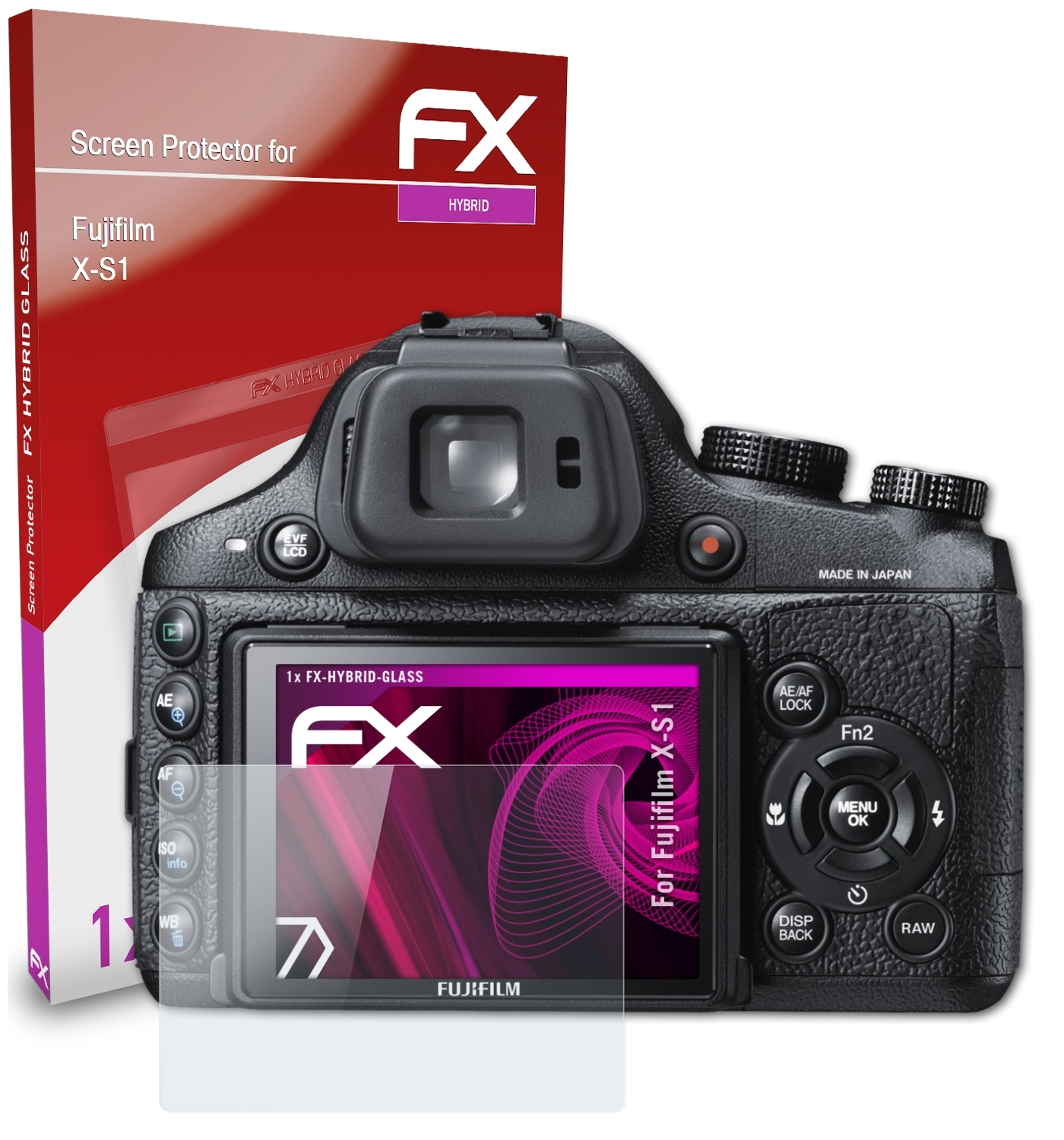 ATFOLIX FX-Hybrid-Glass X-S1) Fujifilm Schutzglas(für