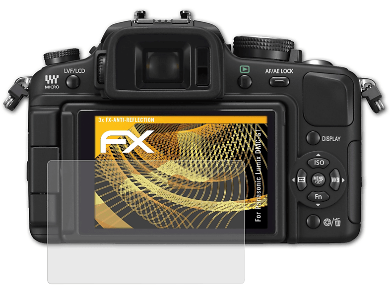 3x DMC-G1) Panasonic FX-Antireflex Displayschutz(für ATFOLIX Lumix