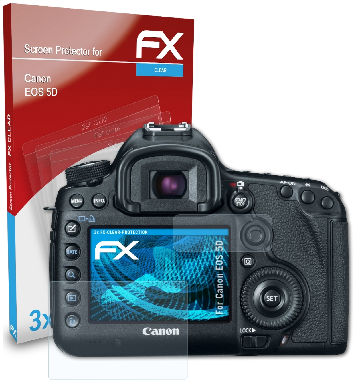 ATFOLIX EOS FX-Clear Canon Displayschutz(für 5D) 3x