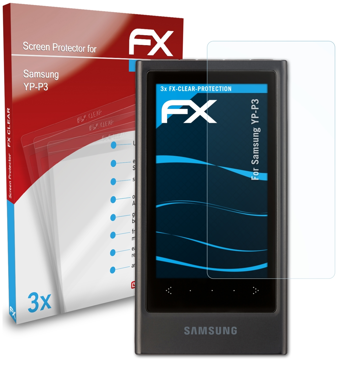 Displayschutz(für ATFOLIX 3x FX-Clear YP-P3) Samsung
