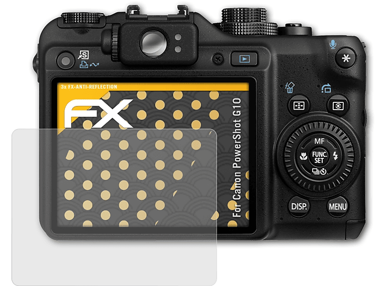 ATFOLIX 3x FX-Antireflex Displayschutz(für Canon PowerShot G10)