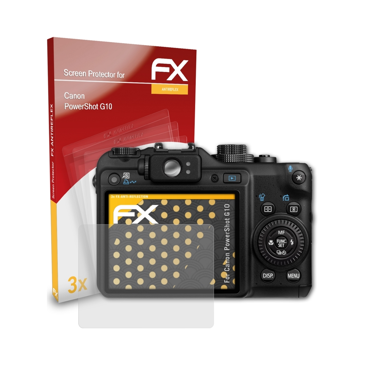 FX-Antireflex ATFOLIX Canon PowerShot G10) 3x Displayschutz(für