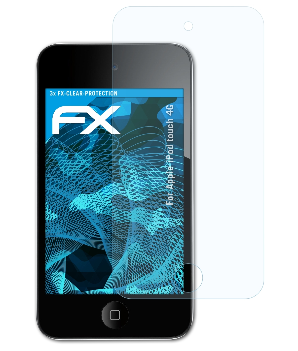 ATFOLIX 3x FX-Clear Displayschutz(für 4G) Apple touch iPod